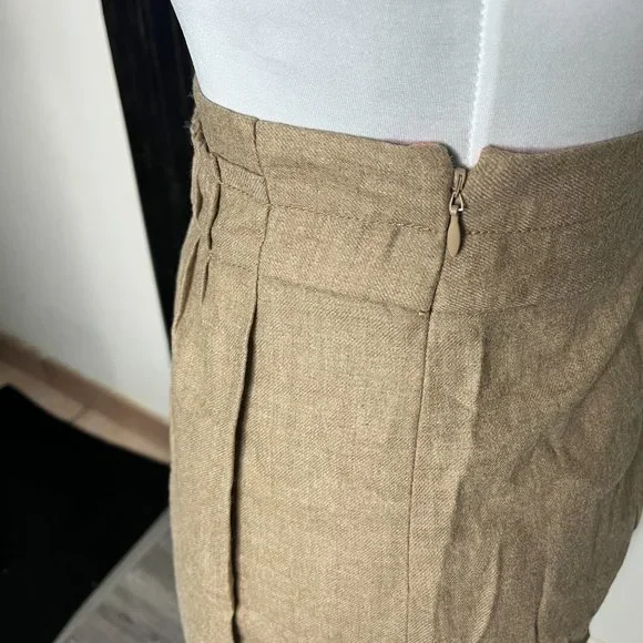 J. Crew A-Line Light Brown Solid Wool Skirt Size 6 - Picture 5 of 8